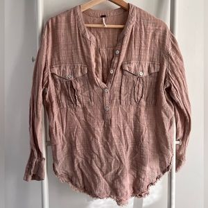 Bohemian Distressed Free People Blouse